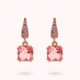 BRONZALLURE - ORECCHINI PENDENTI CON PRISMA GEM QUADRATA E PAVE'