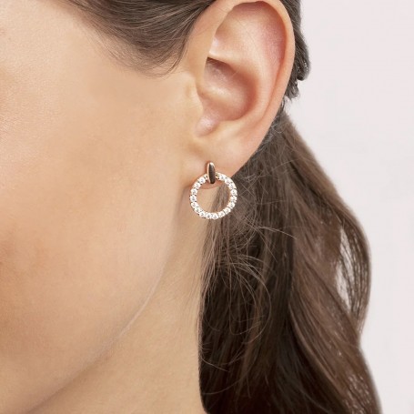 BRONZALLURE - ORECCHINI CERCHI A LOBO IN CUBIC ZIRCONIA