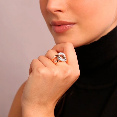 BRONZALLURE - ANELLO A FASCIA CON ELEMENTO IN CUBIC ZIRCONIA