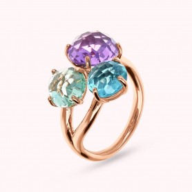 BRONZALLURE - ANELLO ESSENTIAL TRILOGY CON PRISMA GEM TAGLIO MOSAICO