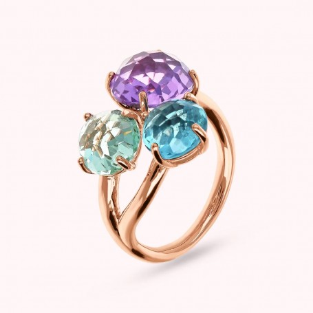 BRONZALLURE - ANELLO ESSENTIAL TRILOGY CON PRISMA GEM TAGLIO MOSAICO