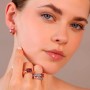 BRONZALLURE - ANELLO CONTRARIÈ CON PRISMA GEM TAGLIO MOSAICO E PAVÈ DI CUBIC ZIRCONIA