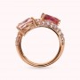 BRONZALLURE - ANELLO CONTRARIÈ CON PRISMA GEM TAGLIO MOSAICO E PAVÈ DI CUBIC ZIRCONIA