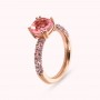 BRONZALLURE - ANELLO SOLITARIO CON PRISMA GEM QUADRATA E PAVE'