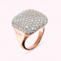 BRONZALLURE - ANELLO CHEVALIER QUADRATO CON PAVE' IN CUBIC ZIRCONIA