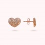 BRONZALLURE - ORECCHINI CUORE A LOBO CON PAVE' IN CUBIC ZIRCONIA