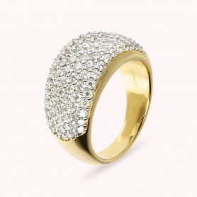 BRONZALLURE - ANELLO A FASCIA GOLDEN CON PAVÈ IN CUBIC ZIRCONIA