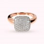 BRONZALLURE - ANELLO COCKTAIL CON ELEMENTO QUADRATO PAVÈ IN CUBIC ZIRCONIA
