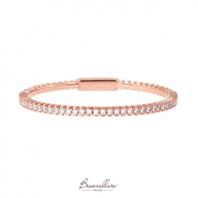 BRONZALLURE - BRACCIALE TENNIS ROSÈ RIGIDO CON CUBIC ZIRCONIA