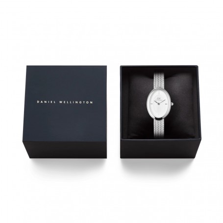 DANIEL WELLINGTON - OROLOGIO JULIETTE BRAIDED MESH WHITE SUNRAY SILVER - 20x26MM