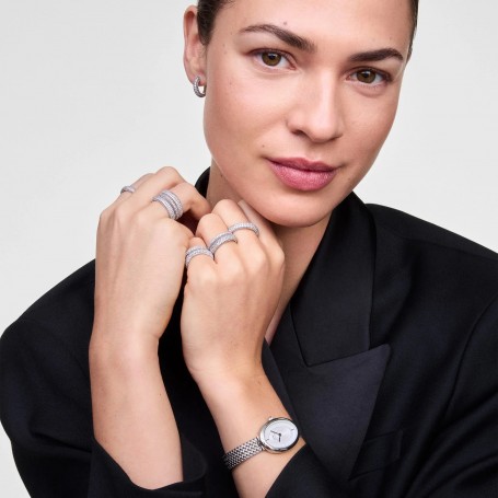 DANIEL WELLINGTON - OROLOGIO JULIETTE BRAIDED MESH WHITE SUNRAY SILVER - 20x26MM