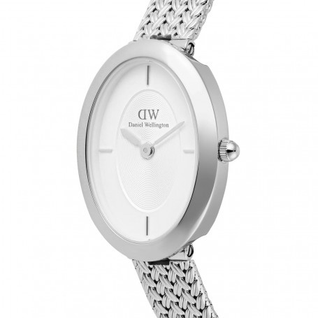 DANIEL WELLINGTON - OROLOGIO JULIETTE BRAIDED MESH WHITE SUNRAY SILVER - 20x26MM