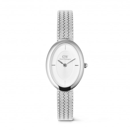 DANIEL WELLINGTON - OROLOGIO JULIETTE BRAIDED MESH WHITE SUNRAY SILVER - 20x26MM