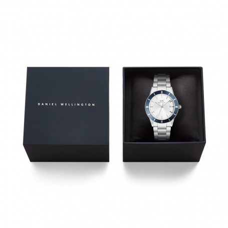 DANIEL WELLINGTON - OROLOGIO ICONIC PARADIGMA LINK BLUE BEZEL SILVER - 40MM