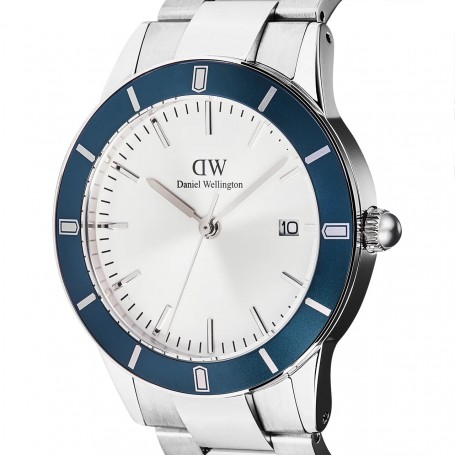 DANIEL WELLINGTON - OROLOGIO ICONIC PARADIGMA LINK BLUE BEZEL SILVER - 40MM