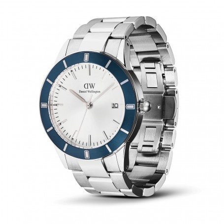 DANIEL WELLINGTON - OROLOGIO ICONIC PARADIGMA LINK BLUE BEZEL SILVER - 40MM