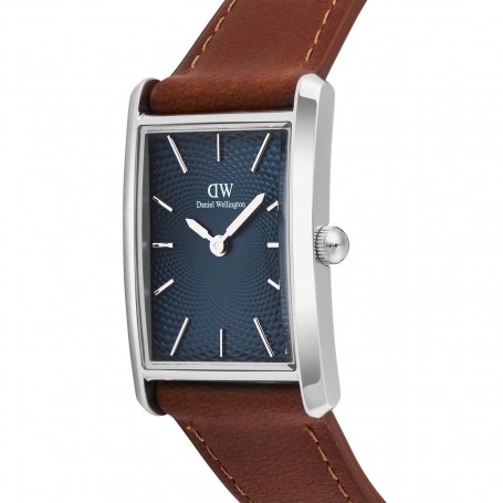 DANIEL WELLINGTON - OROLOGIO BOUND LIGHT BROWN ARCTIC GUILLOCHÈ SILVER - 24x35MM