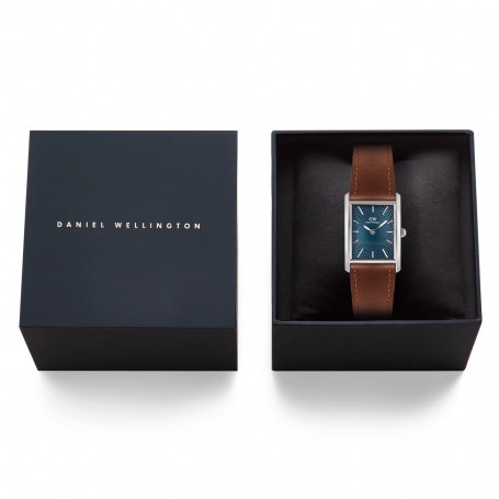 DANIEL WELLINGTON - OROLOGIO BOUND LIGHT BROWN ARCTIC GUILLOCHÈ SILVER - 24x35MM