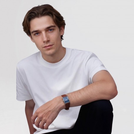 DANIEL WELLINGTON - OROLOGIO BOUND LIGHT BROWN ARCTIC GUILLOCHÈ SILVER - 24x35MM