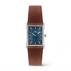DANIEL WELLINGTON - OROLOGIO BOUND LIGHT BROWN ARCTIC GUILLOCHÈ SILVER - 24x35MM