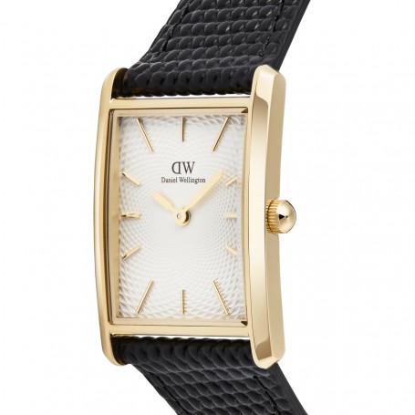 DANIEL WELLINGTON - OROLOGIO BOUND BLACK LIZARD GUILLOCHÈ GOLD - 24X35MM