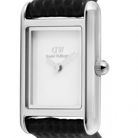 DANIEL WELLINGTON - OROLOGIO BOUND MINI BLACK LIZARD SILVER - 17X25,9MM