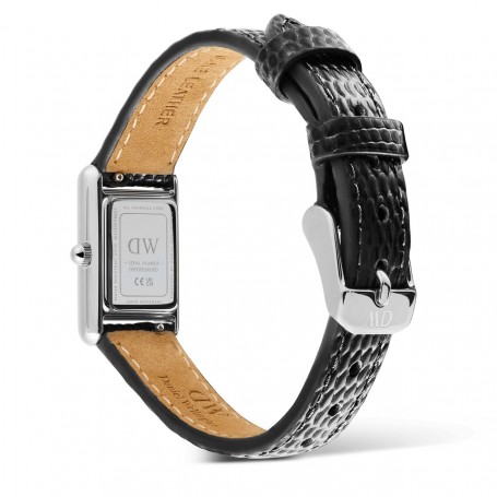 DANIEL WELLINGTON - OROLOGIO BOUND MINI BLACK LIZARD SILVER - 17X25,9MM