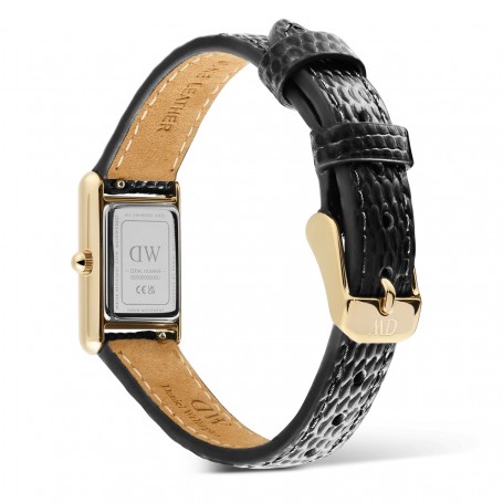 DANIEL WELLINGTON - OROLOGIO BOUND MINI BLACK LIZARD GOLD - 17X25,9MM