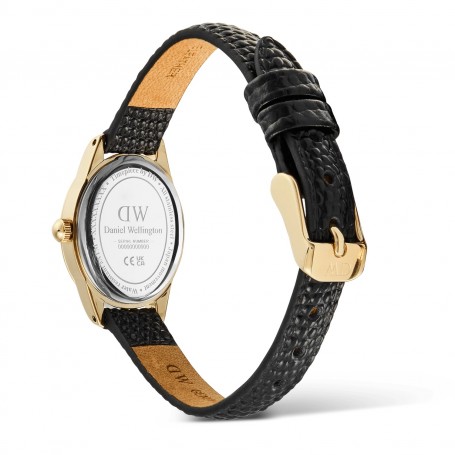 DANIEL WELLINGTON - OROLOGIO OPHELIA MINI BLACK LIZARD UNITONE GUILLOCHÈ GOLD - 22X25,5MM