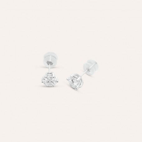 STROILI - ORECCHINI LOBO PUNTO LUCE CLAIRE ORO BIANCO CUBIC ZIRCONIA