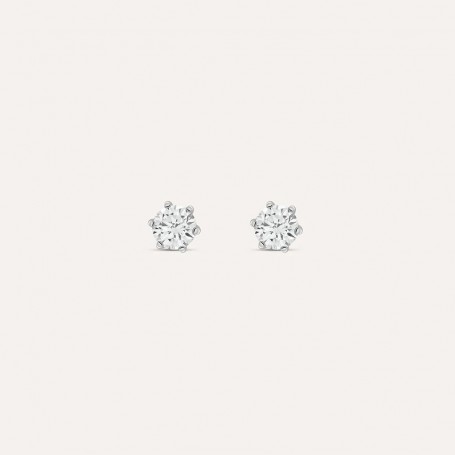 STROILI - ORECCHINI LOBO PUNTO LUCE CLAIRE ORO BIANCO CUBIC ZIRCONIA