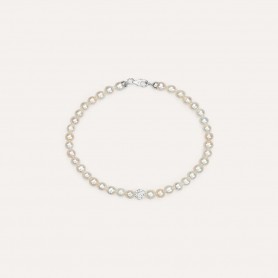 STROILI - BRACCIALE GABRIELLE ORO BIANCO PERLA D'ACQUA DOLCE BIANCO CRISTALLO
