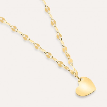 STROILI - COLLANA CUORE BEVERLY ORO GIALLO MAGLIA FORZATINA