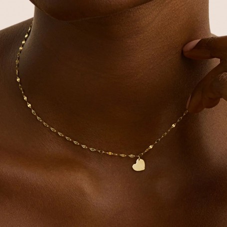 STROILI - COLLANA CUORE BEVERLY ORO GIALLO MAGLIA FORZATINA