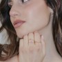 AMEN - ANELLO PRIMULA FUCSIA DORATO IN ARGENTO 925
