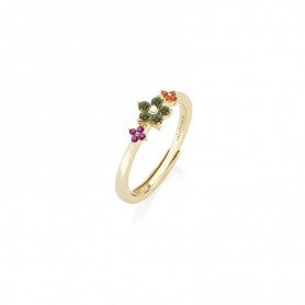 AMEN - ANELLO PRIMULA VERDE DORATO IN ARGENTO 925