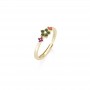 AMEN - ANELLO PRIMULA VERDE DORATO IN ARGENTO 925
