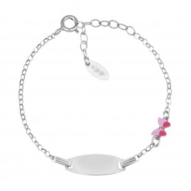 AMEN - BRACCIALE JUNIOR PERSONALIZZABILE CON FARFALLA ROSA E FUCSIA