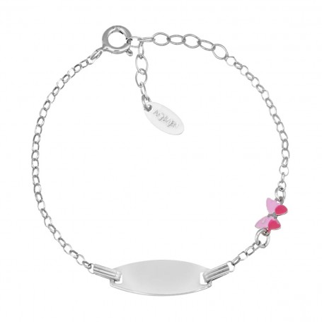 AMEN - BRACCIALE JUNIOR PERSONALIZZABILE CON FARFALLA ROSA E FUCSIA