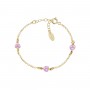 AMEN - BRACCIALE BAMBINA DORATO CUORI ROSA