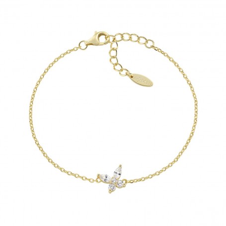 AMEN - BRACCIALE DORATO PETALI BIANCHI