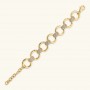 ETRUSCA - BRACCIALE CON MAGLIE AD ANELLO MARTELLATE E PAVÈ DI CUBIC ZIRCONIA