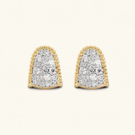 ETRUSCA - ORECCHINI A LOBO GRADUATI CON  PAVÈ IN CUBIC ZIRCONIA