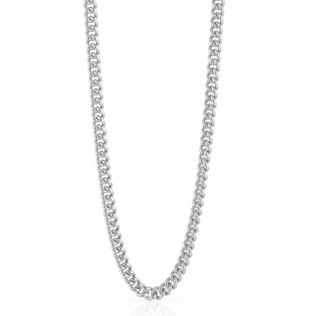 UNOAERRE - COLLANA CATENA GRUMETTA PICCOLA IN BRONZO ARGENTATO