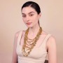 ETRUSCA - COLLANA MULTIFILO GRADUATA CATENA OVALE MARTELLATA