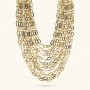 ETRUSCA - COLLANA MULTIFILO GRADUATA CATENA OVALE MARTELLATA