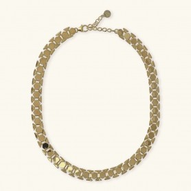 ETRUSCA - COLLANA GIROCOLLO MAGLIA GEOMETRICA PIATTA
