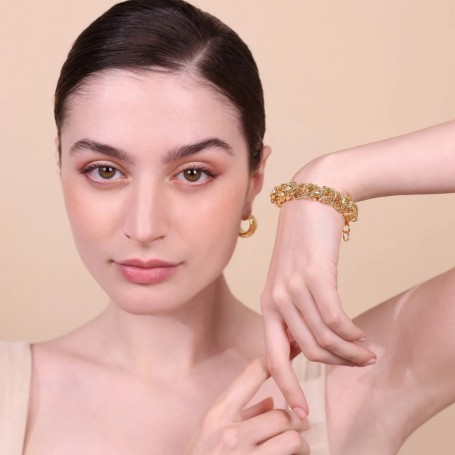 ETRUSCA - BRACCIALE MAXI CATENA BIZANTINA MARTELLATA