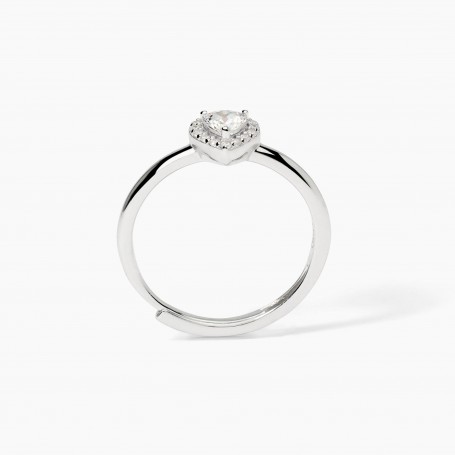 MABINA - COLLEZIONE LOVE AFFAIR - ANELLO IN ARGENTO DA DONNA CON ZIRCONE BIANCO TAGLIO CUORE