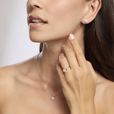 MABINA - COLLEZIONE LOVE AFFAIR - ANELLO IN ARGENTO DA DONNA CON ZIRCONE BIANCO TAGLIO CUORE